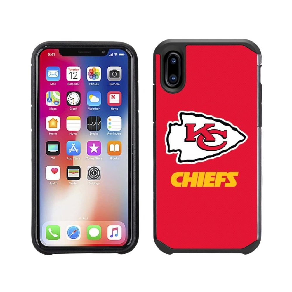 for iPhone XS Case Kansas‎ City Chiefs Slim Lightweight NFL Licensed Red Black